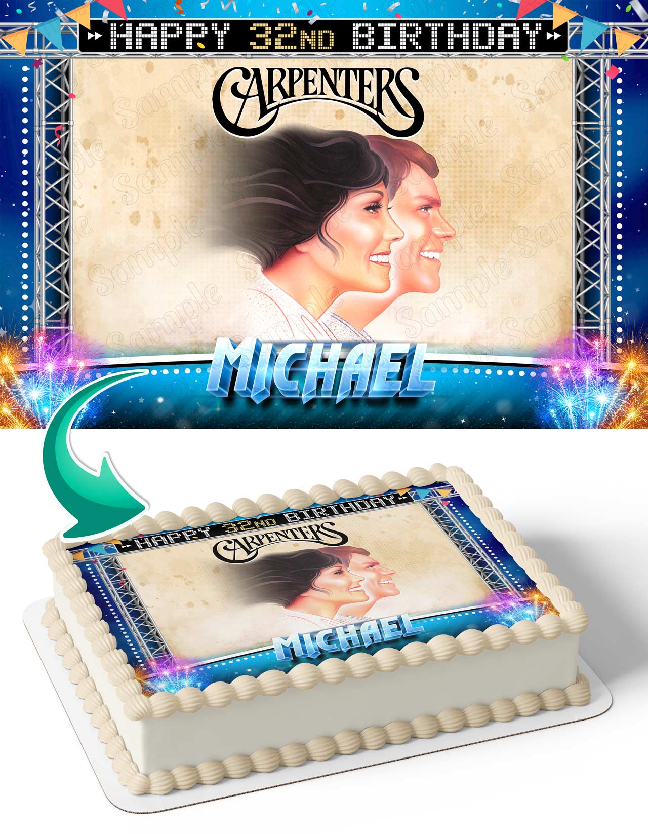 The Carpenters Edible Cake Topper