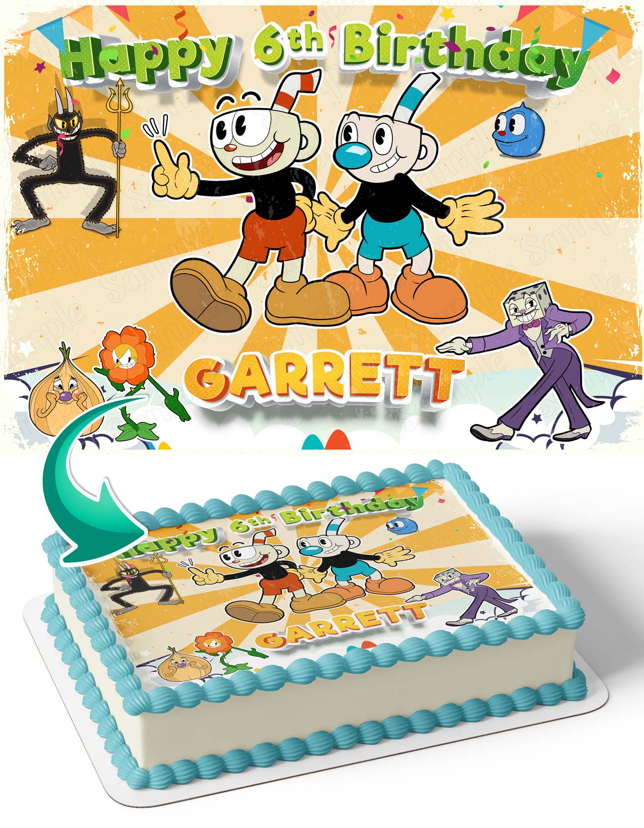 The Cuphead Show Edible Cake Topper