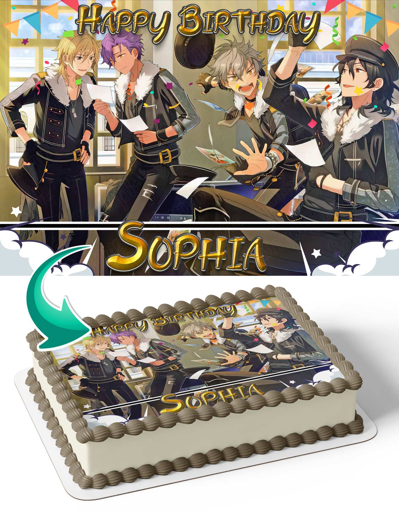 The Ensemble Stars Undead Edible Cake Topper