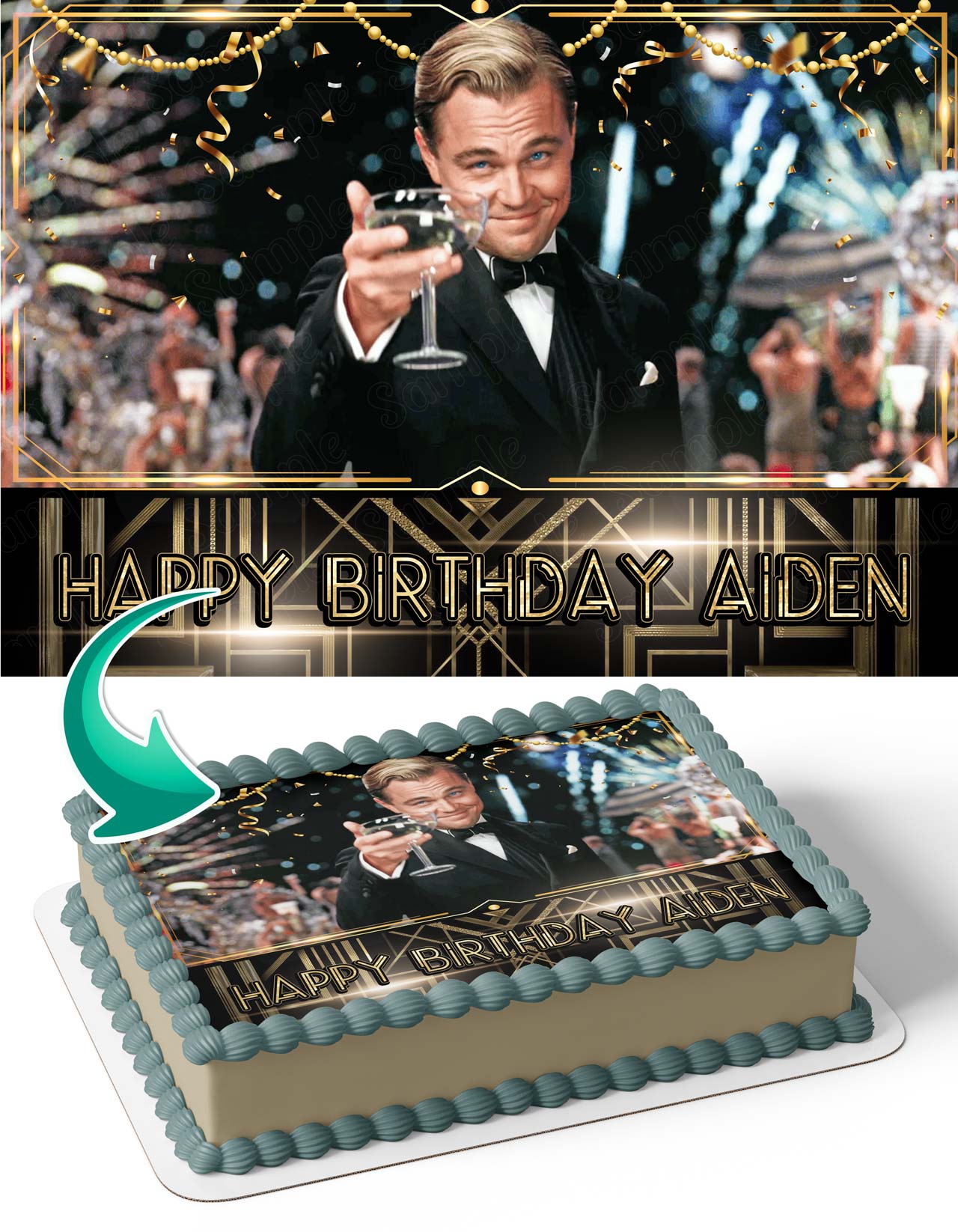 The Great Gatsby Leonardo DiCaprio Edible Cake Topper