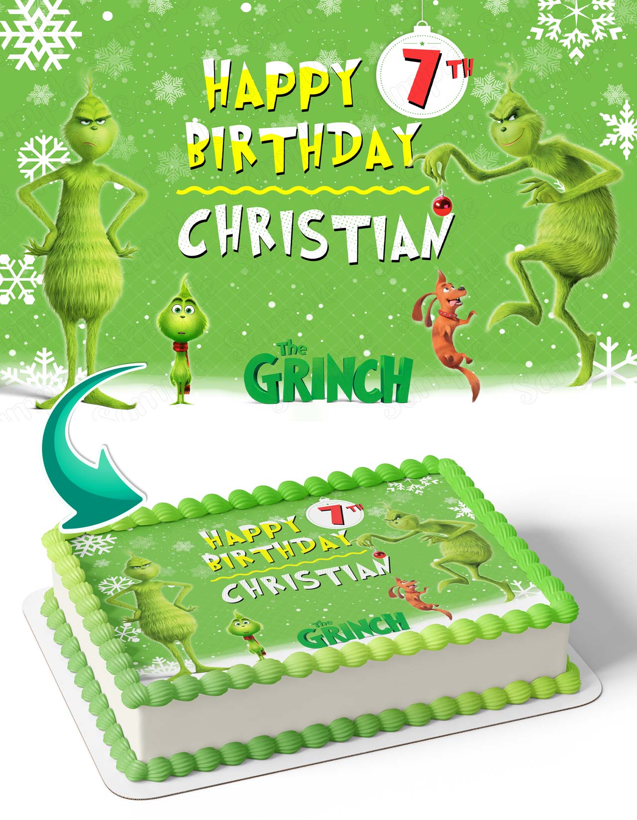 The Grinch V2 Edible Cake Topper