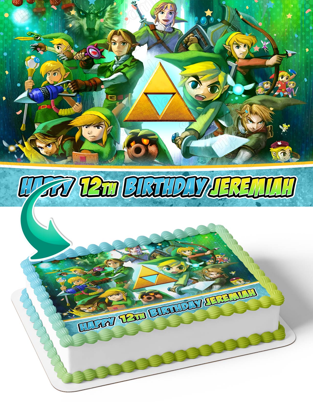 The Legend of Zelda Art Edible Cake Topper