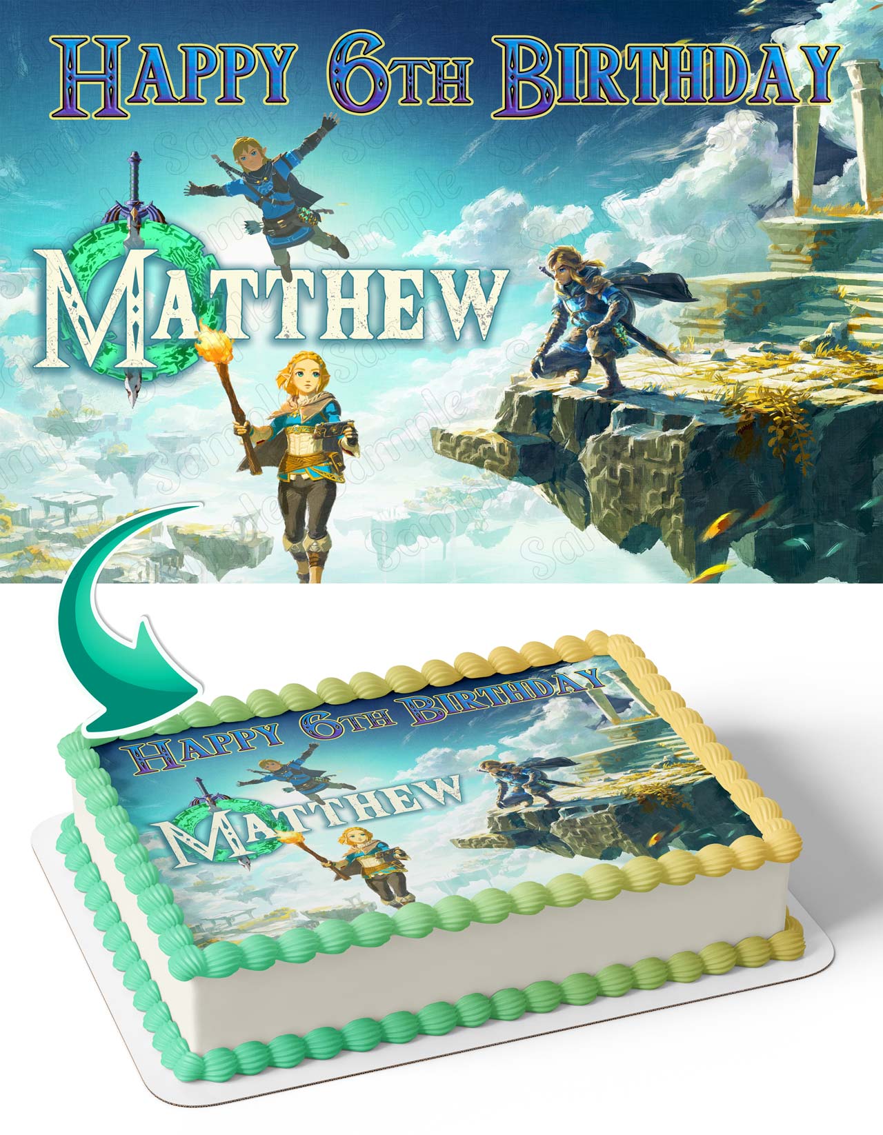 The Legend of Zelda Tears of the Kingdom Edible Cake Topper