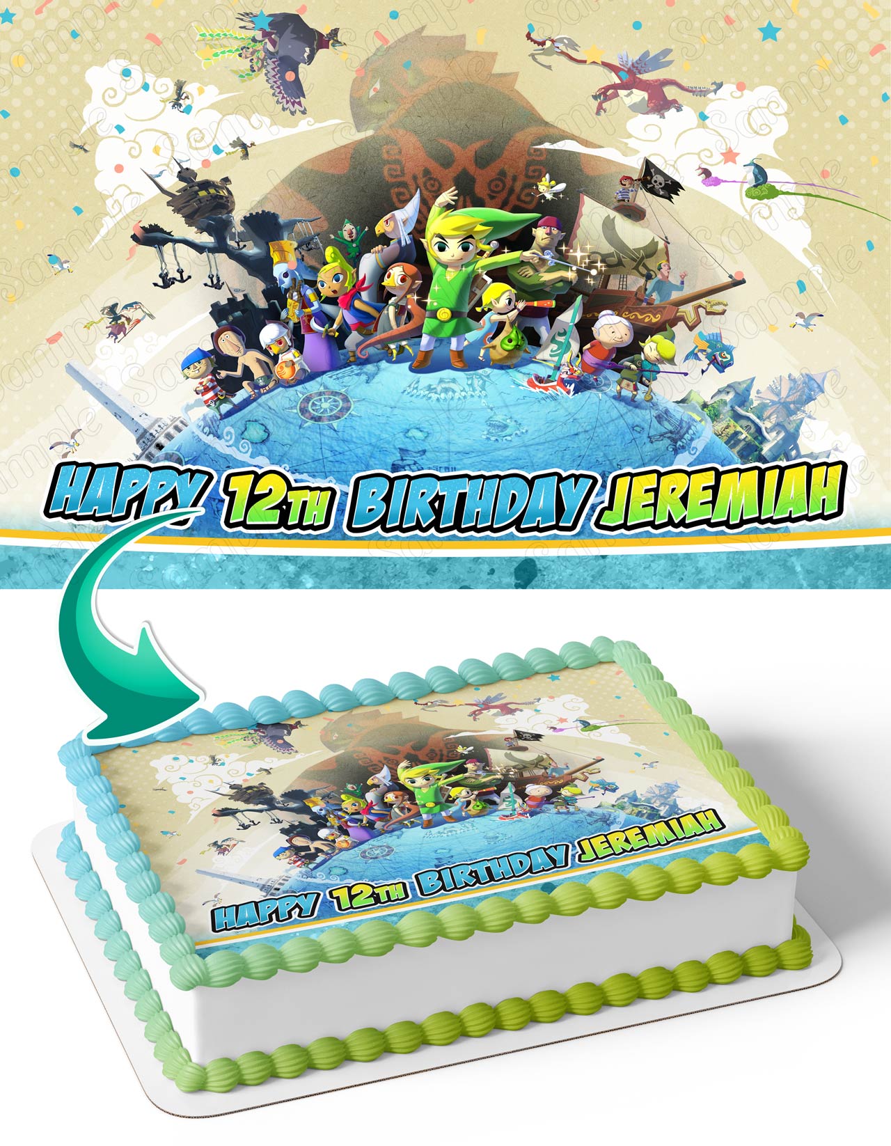 The Legend of Zelda The Wind Waker Edible Cake Topper