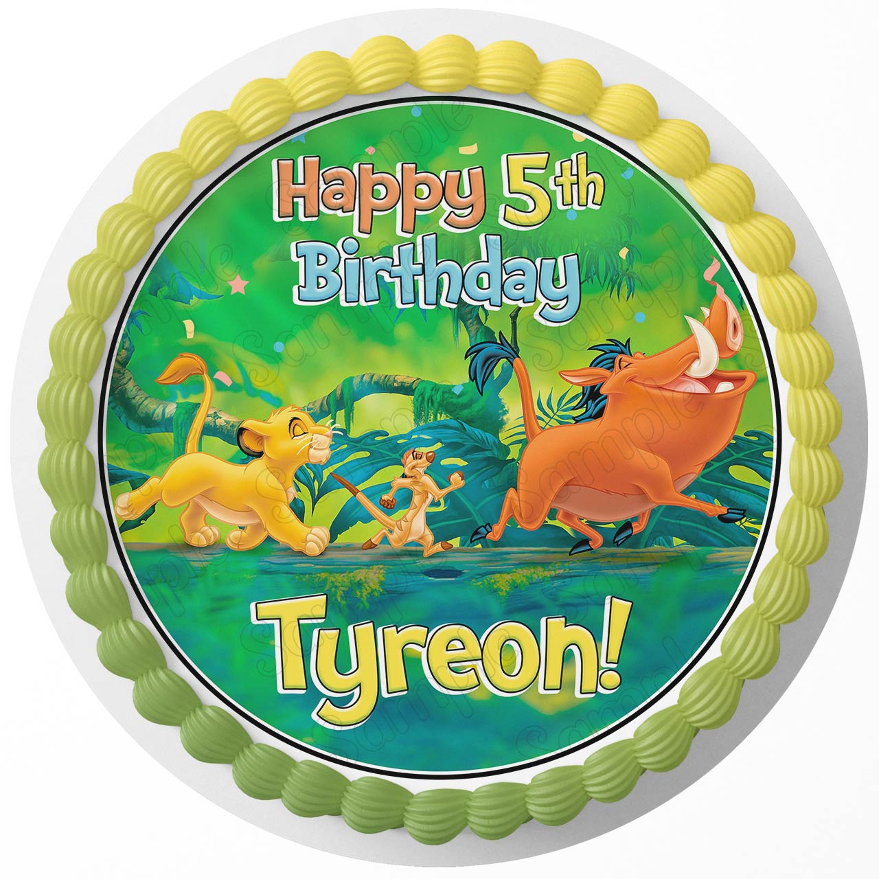 Lion Kids Fun King Simba Timon Pumba Round – Icing Sheet Birthday - Personalized Edible Cake Topper | Custom Icing Sheet | Birthday Cake Decoration