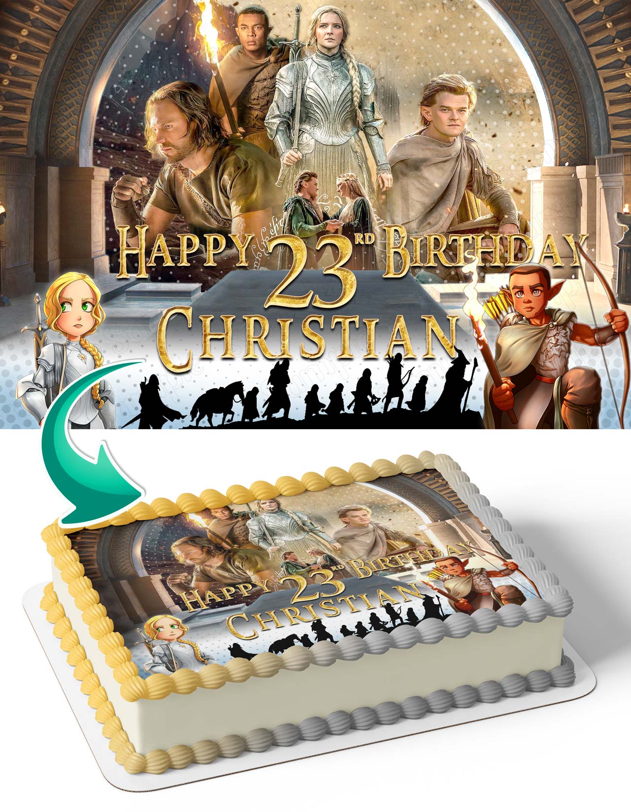 The Lord of the Rings The Rings of Power Edible Cake Topper