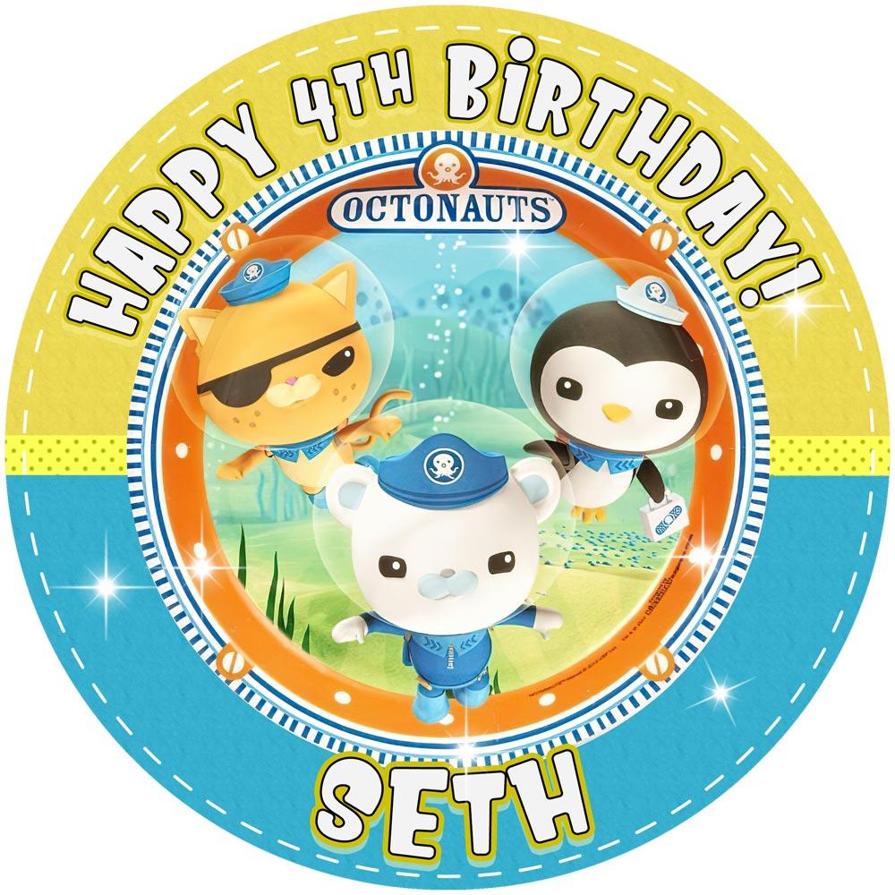 The Octonauts Round – Icing Sheet Birthday - Personalized Edible Cake Topper | Custom Icing Sheet | Birthday Cake Decoration | Photo Cake Image