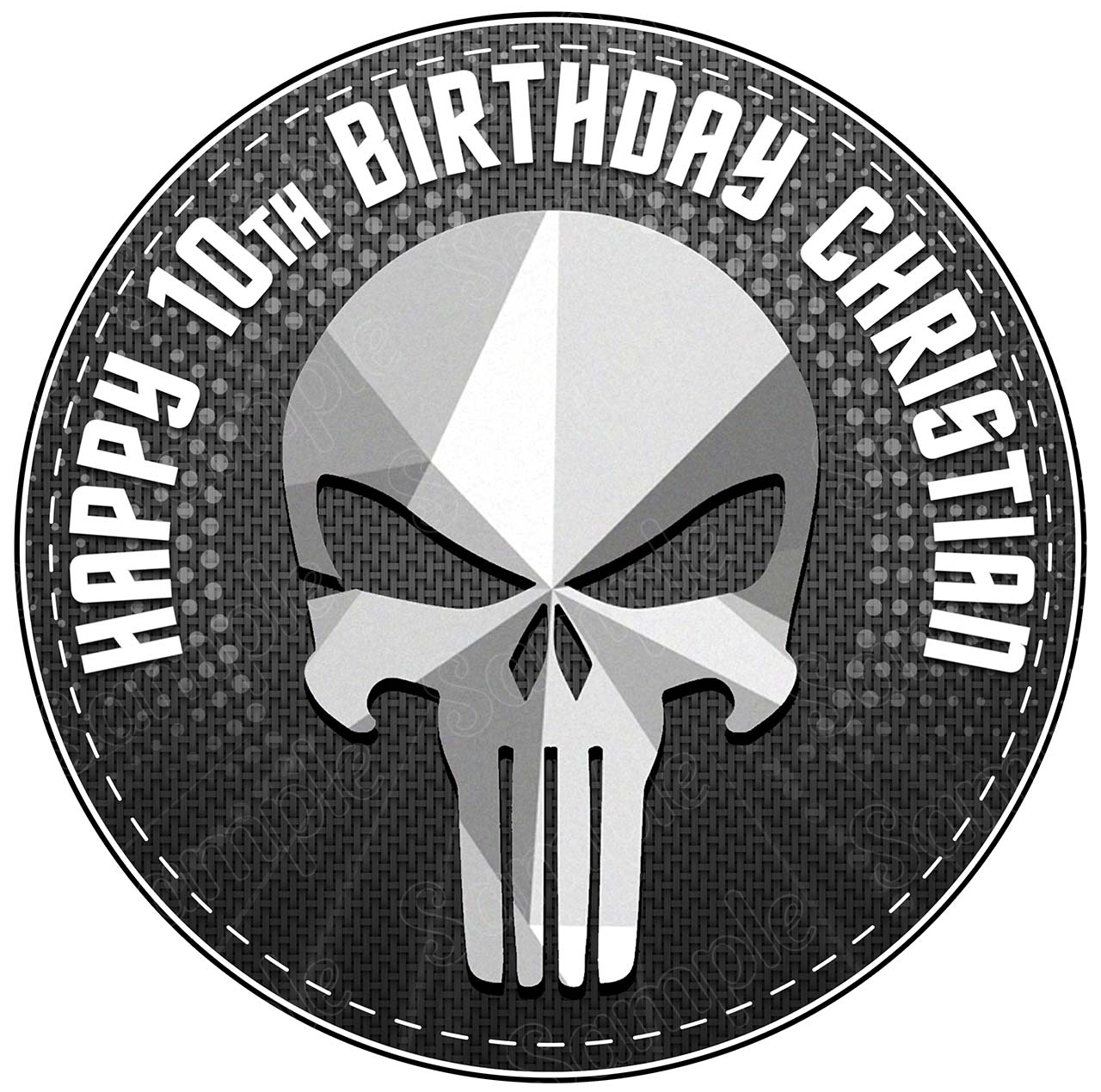 The Skull Super hero Round – Icing Sheet Birthday - Personalized Edible Cake Topper | Custom Icing Sheet | Birthday Cake Decoration