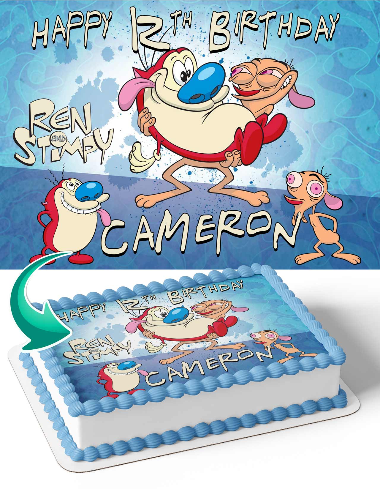 The RenStimpy Show Edible Cake Topper