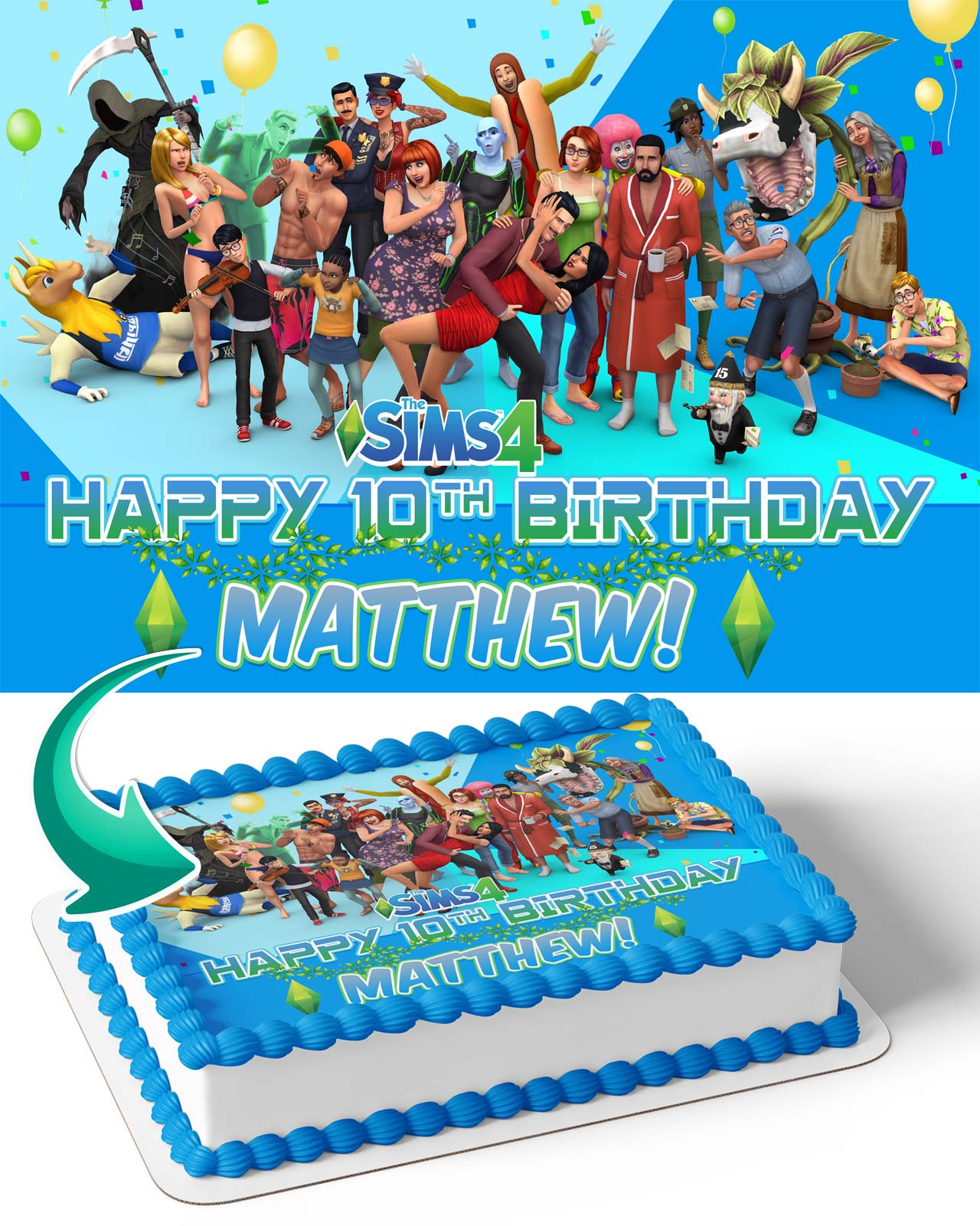 The Sims 4 Edible Cake Topper
