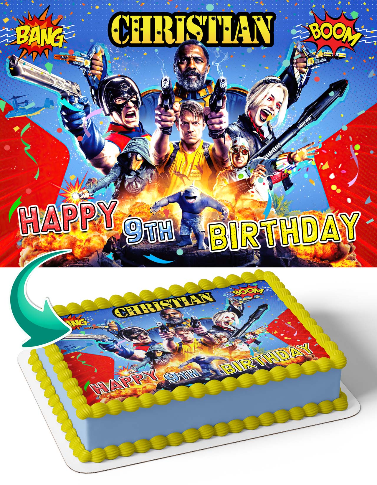 The Suicide Squad Edible Cake Topper
