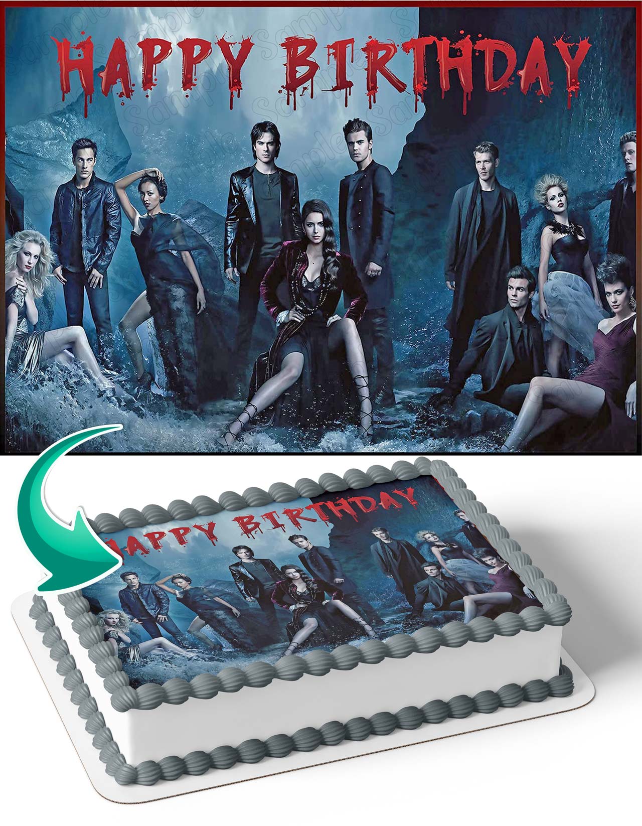 The Vampire Diaries VP Edible Cake Topper