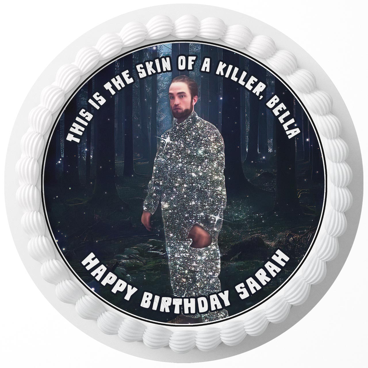 This Is The Skin Of A Killer Bella Twilight Round – Icing Sheet B - Personalized Edible Cake Topper | Custom Icing Sheet | Birthday Cake Decoration