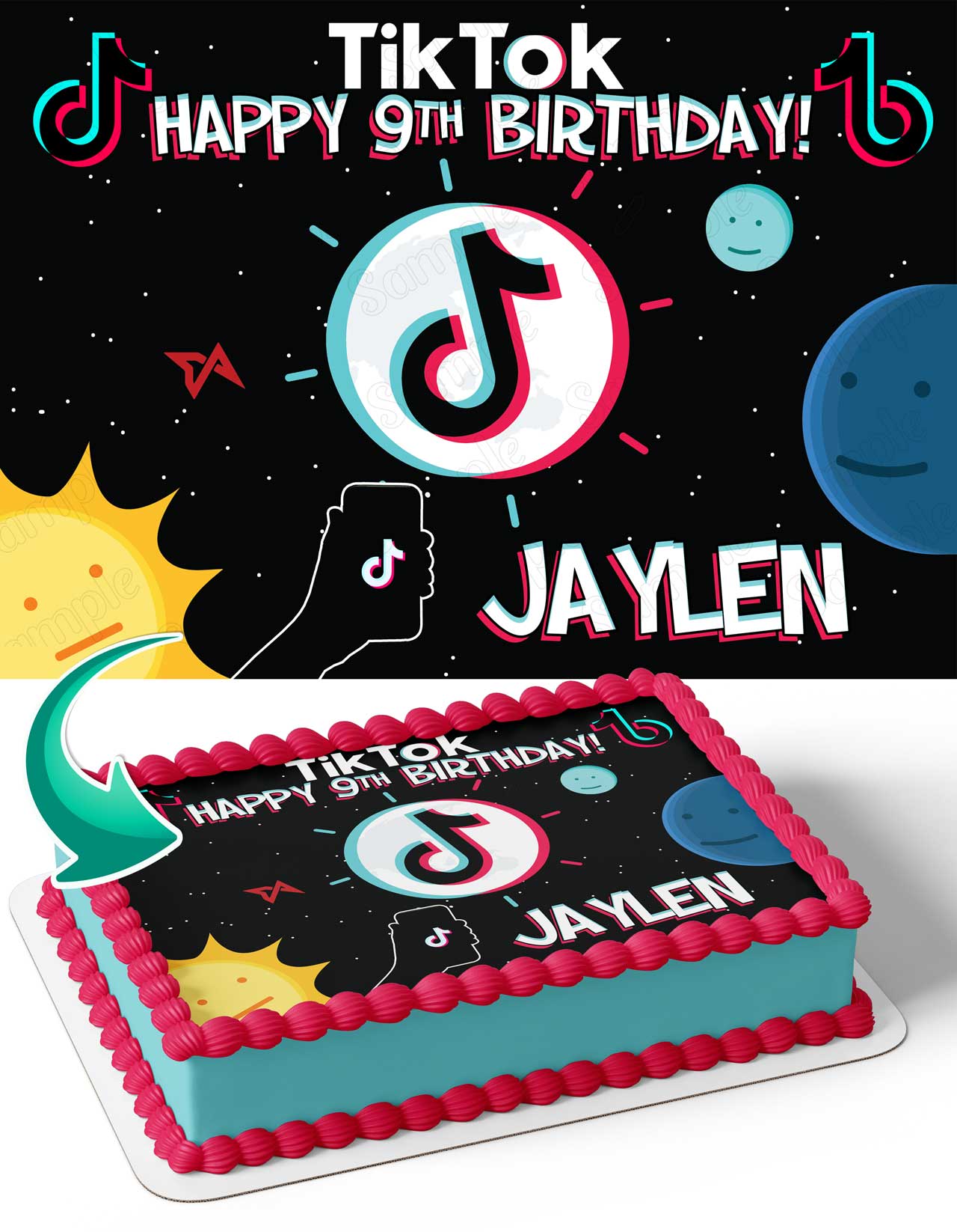 TikTok App Edible Cake Topper