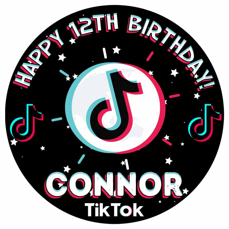 Tiki Tok Fans Round – Icing Sheet Birthday - Personalized Edible Cake Topper | Custom Icing Sheet | Birthday Cake Decoration | Photo Cake Image