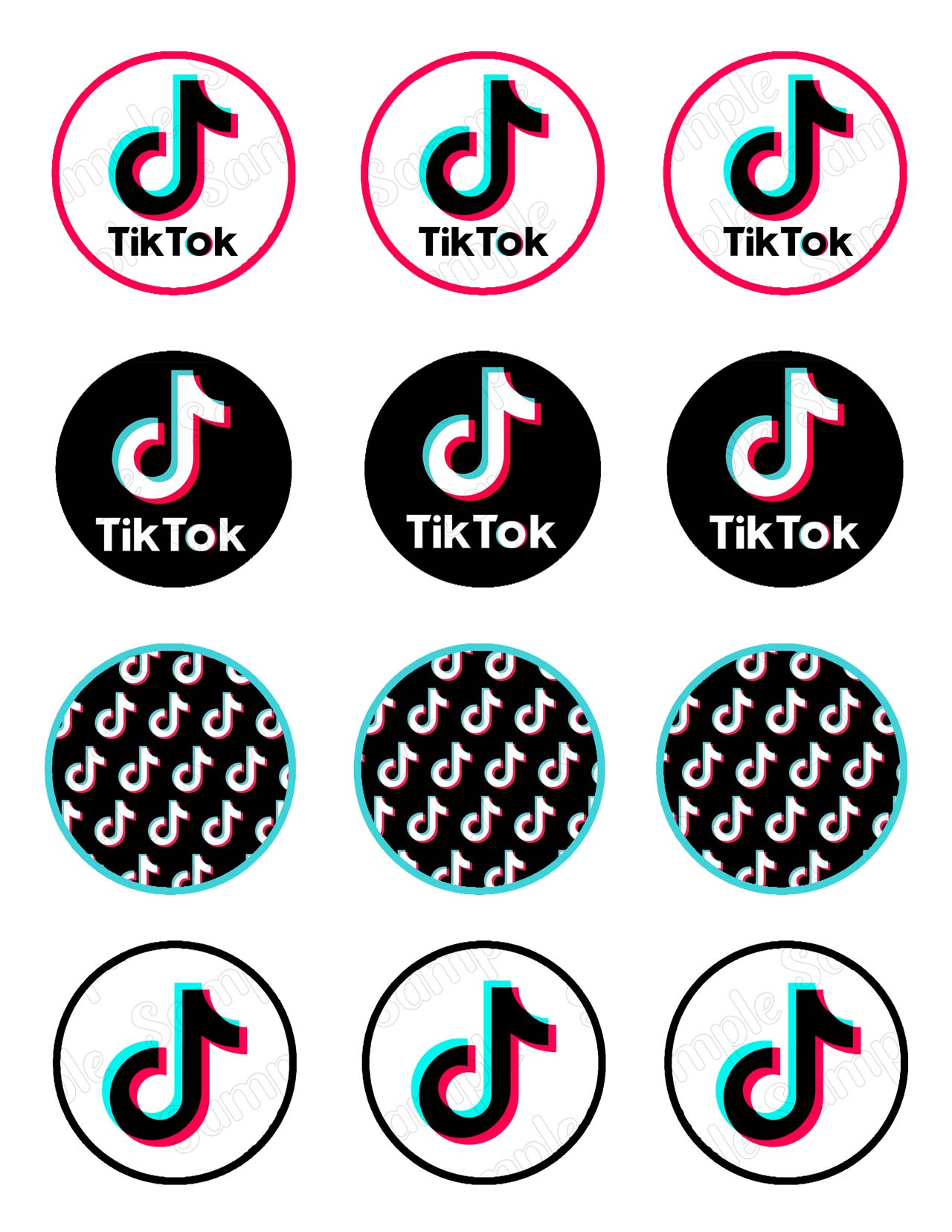 Tikitok Edible Cupcake Toppers – Round Icing Sheet Birthday Party - Edible Cake Topper | Icing Sheet | Birthday Cake Decoration