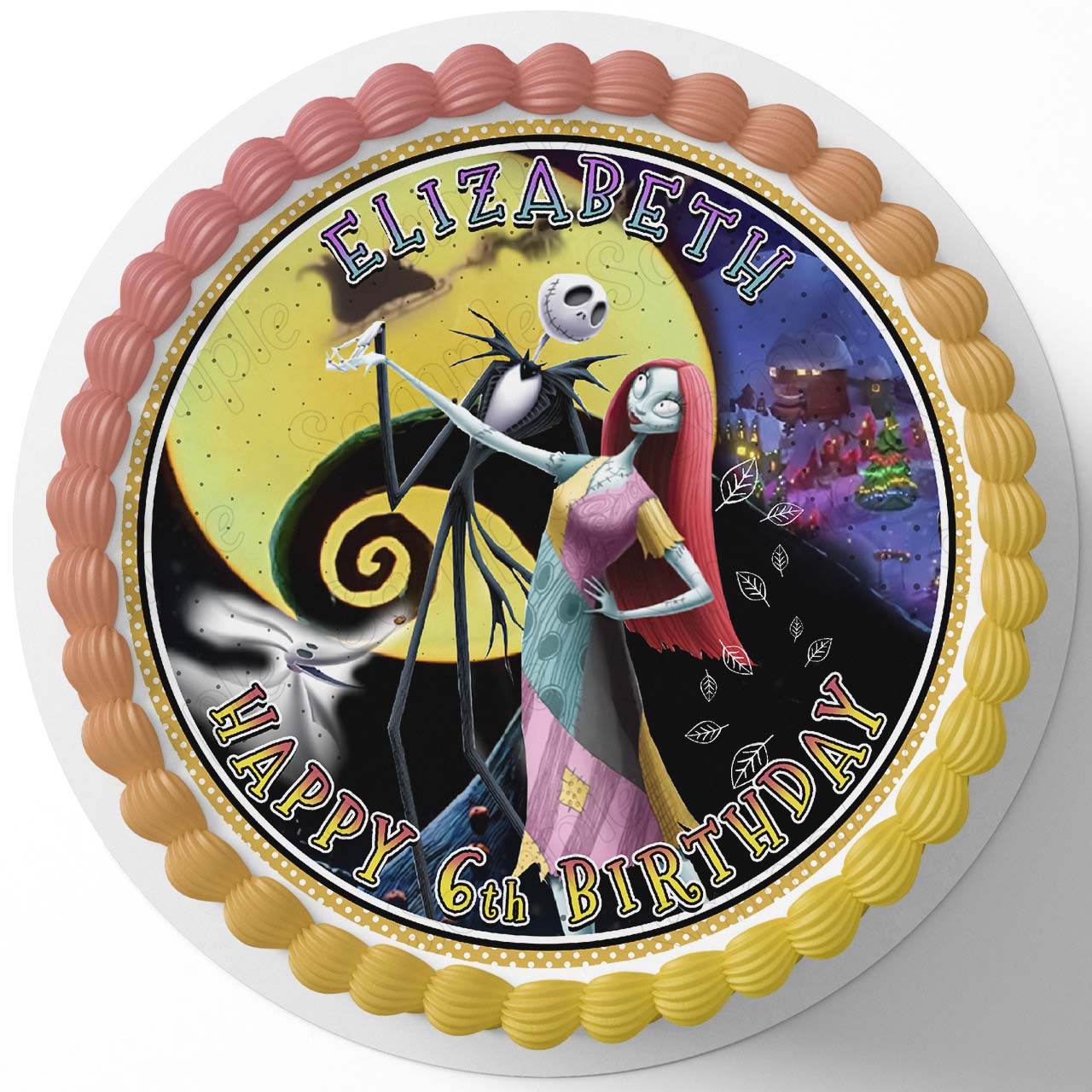 The Nightmare Before Christmas CGH Round – Icing Sheet Birthday - Personalized Edible Cake Topper | Custom Icing Sheet | Birthday Cake Decoration