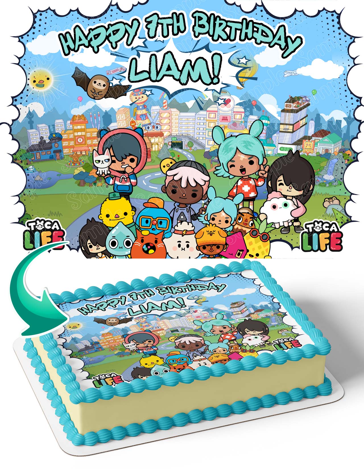 Toca Life World Edible Cake Topper