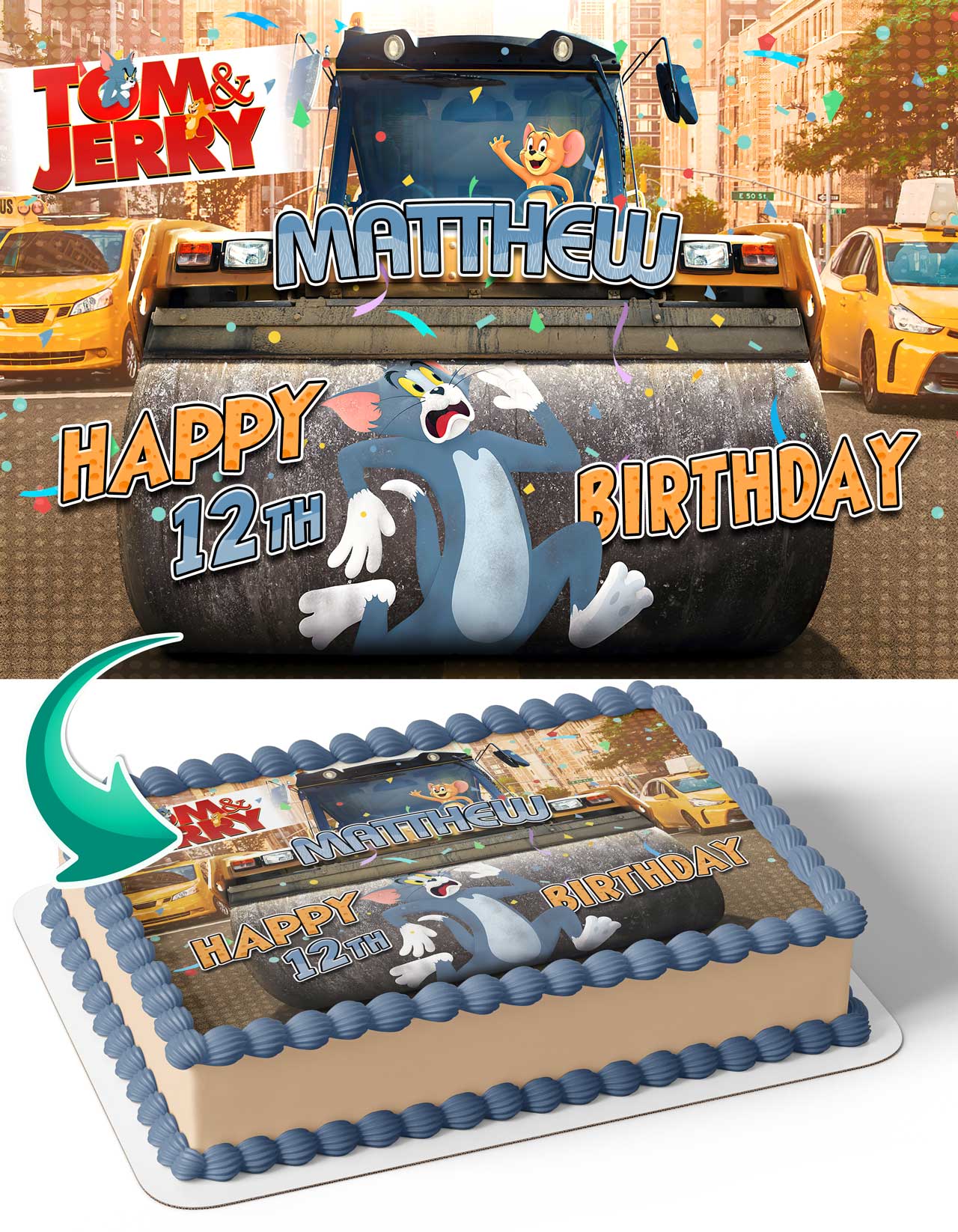 Tom Friends Kids Jerri Movie Edible Cake Topper