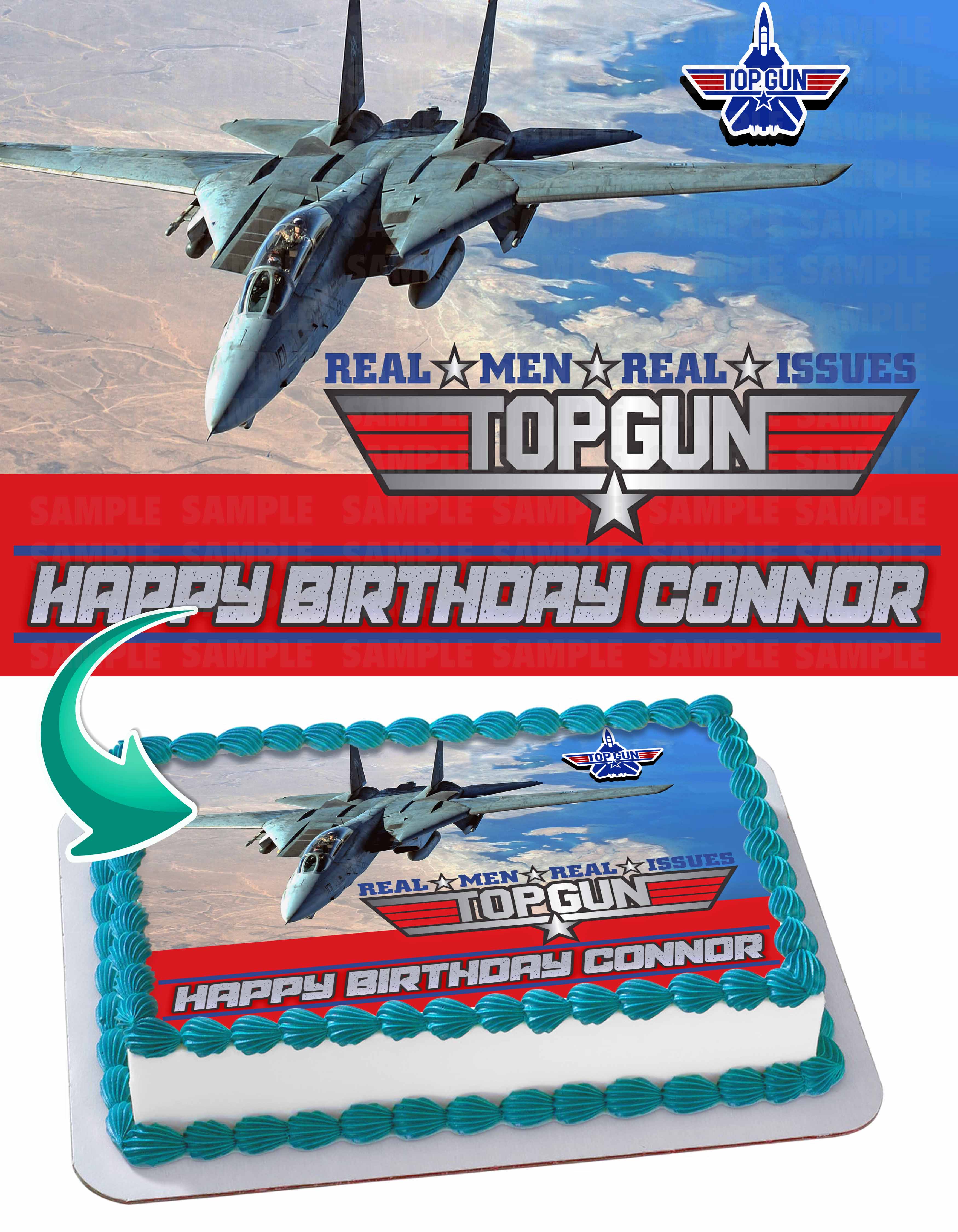 Top Gun Edible Cake Topper