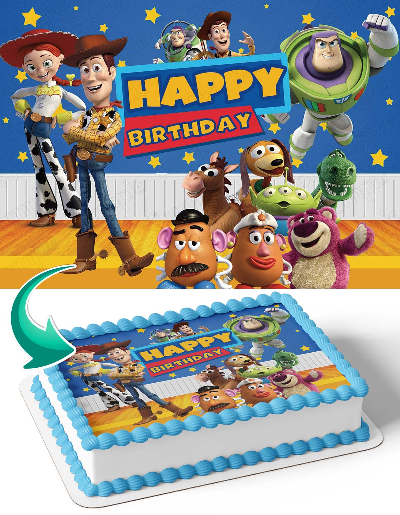 Toys Sheriff Woody Buzz Light Year Little BoPeep Edible Cake Topper