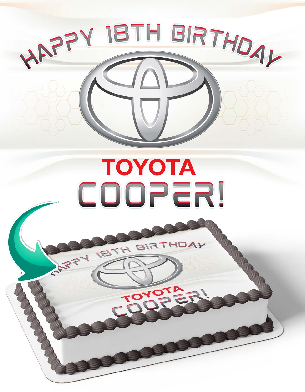 Toyota Cars Edible Cake Topper