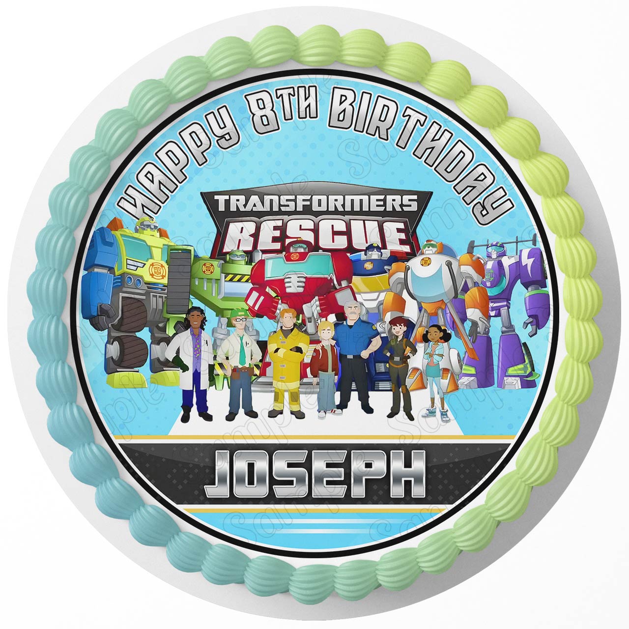 Transrobots Cars Trucks Rescue Bots Round – Icing Sheet Birthday - Personalized Edible Cake Topper | Custom Icing Sheet | Birthday Cake Decoration