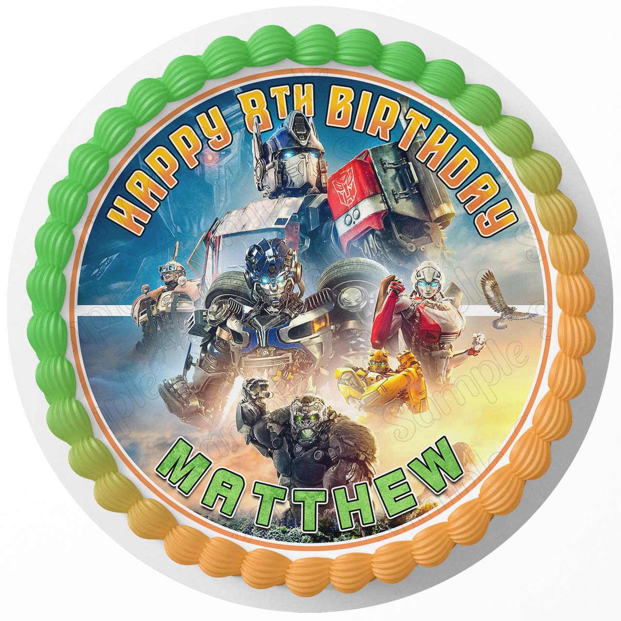 Transformers Cars Truckss Rise Of The Beast NV Round – Icing Sheet - Personalized Edible Cake Topper | Custom Icing Sheet | Birthday Cake Decoration