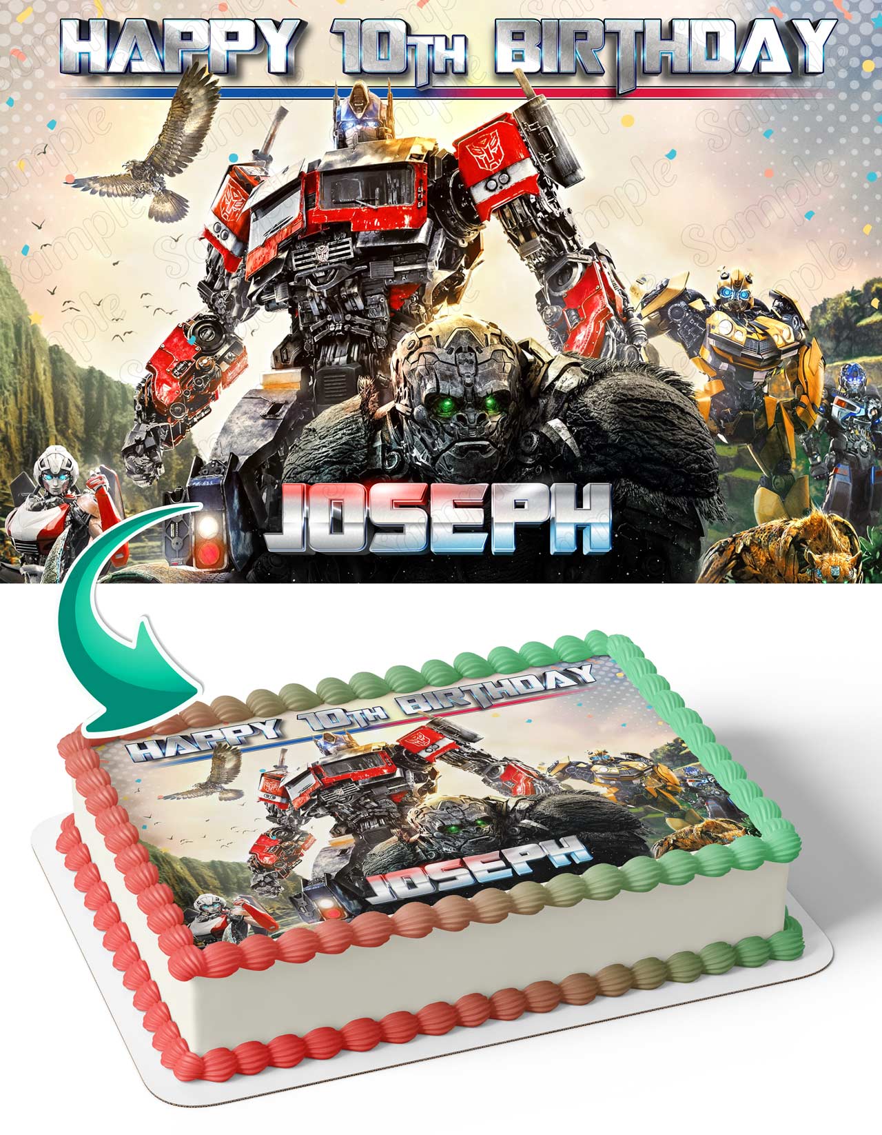 Transbots Rise Of The Beast Optimus Prime Themed Edible Cake Topper