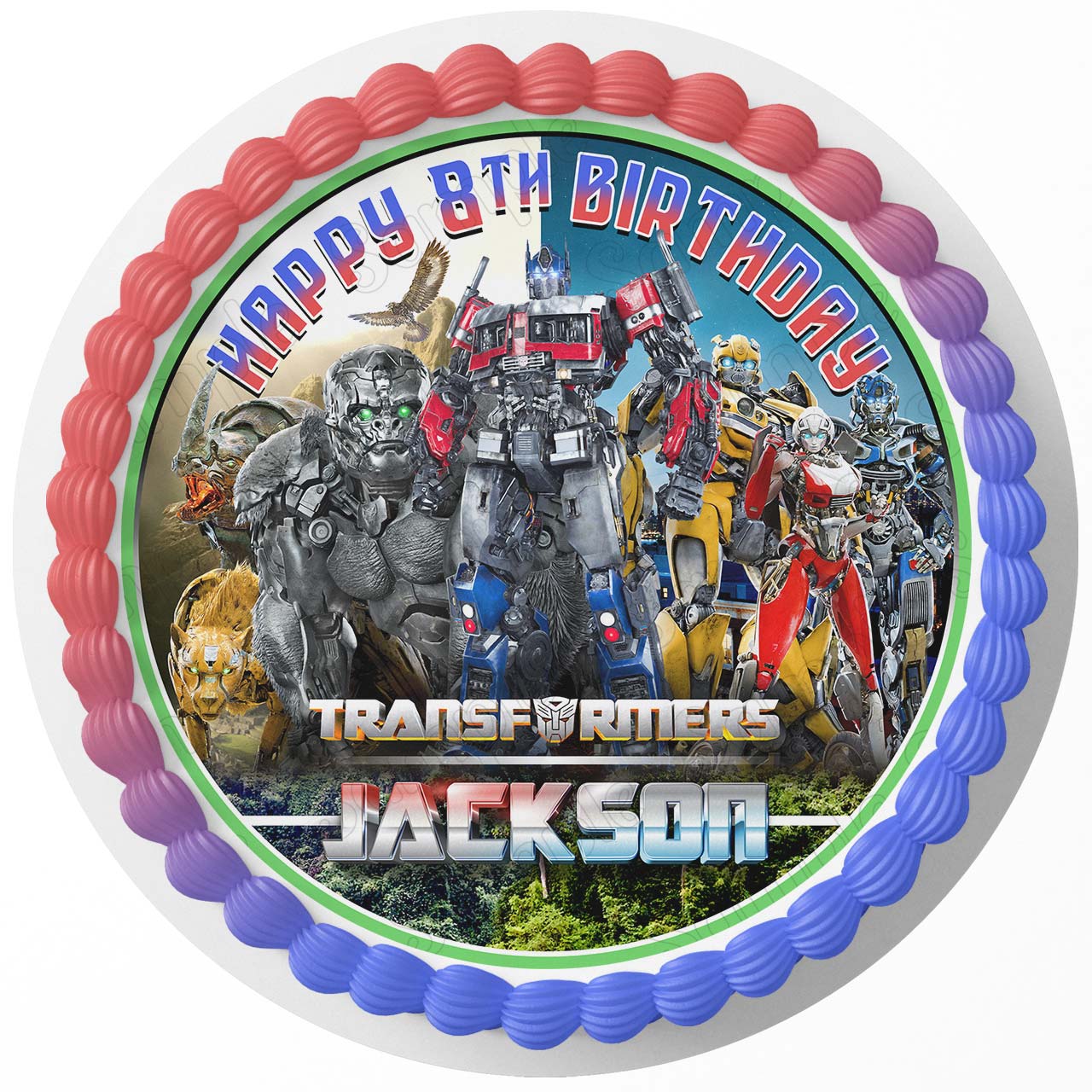 Transformers Transrobots Cars Truckss Rise Of The Beast Round – Icing Sheet Bi - Personalized Edible Cake Topper | Custom Icing Sheet | Birthday Cake Decoration