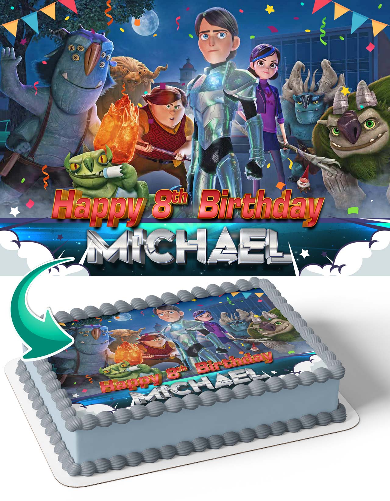 Trollhunters Tales of Arcadia Edible Cake Topper