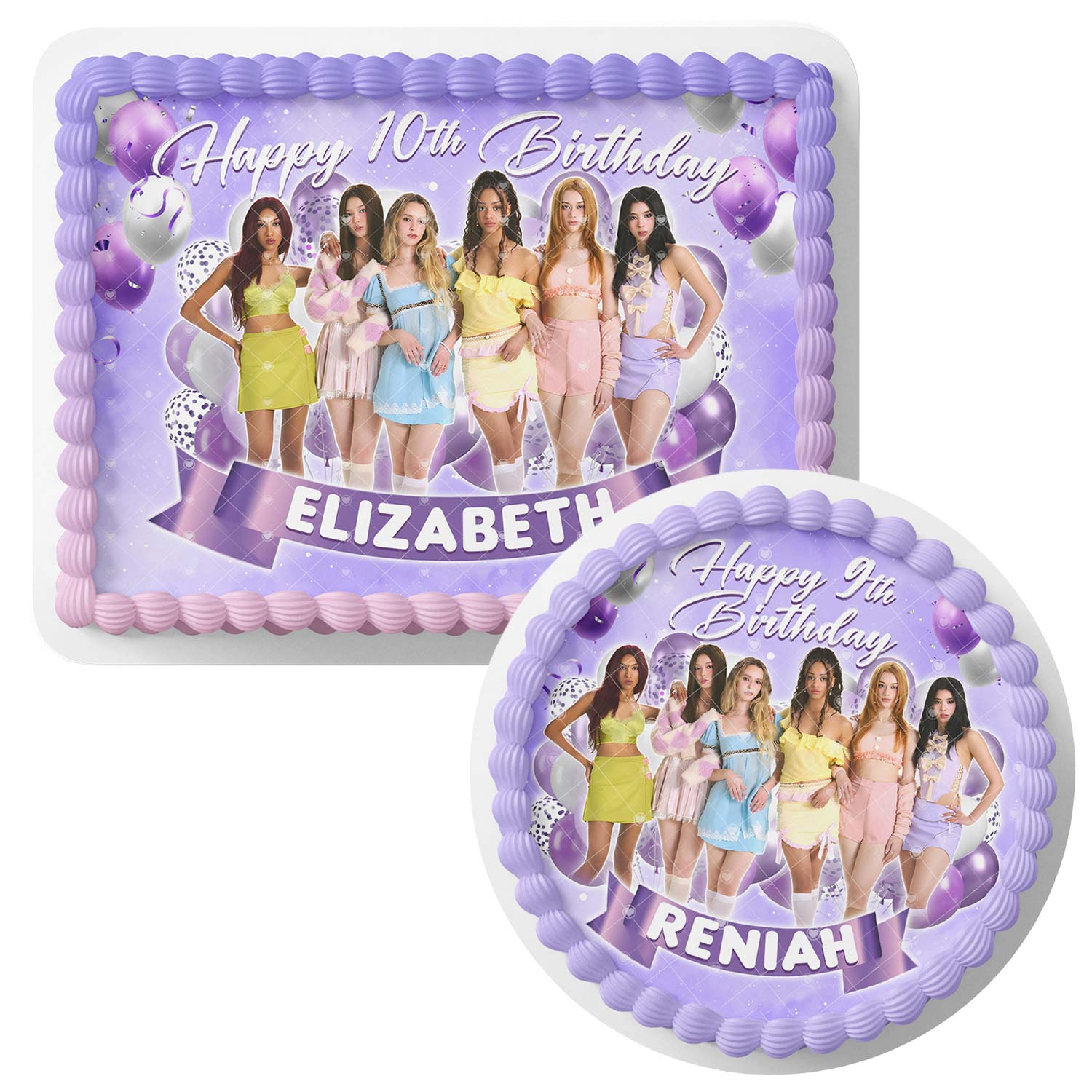 KATSEYE – Icing Sheet - Personalized Edible Cake Topper | Custom Icing Sheet | Birthday Cake Decoration | Photo Cake Image