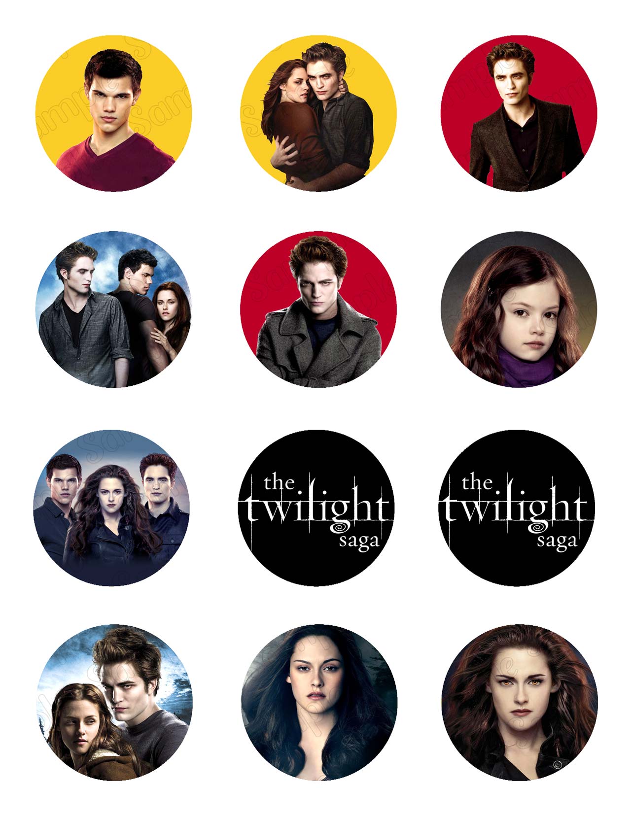 Twilight Edible Cupcake Toppers – Round Icing Sheet Birthday Part - Edible Cake Topper | Icing Sheet | Birthday Cake Decoration