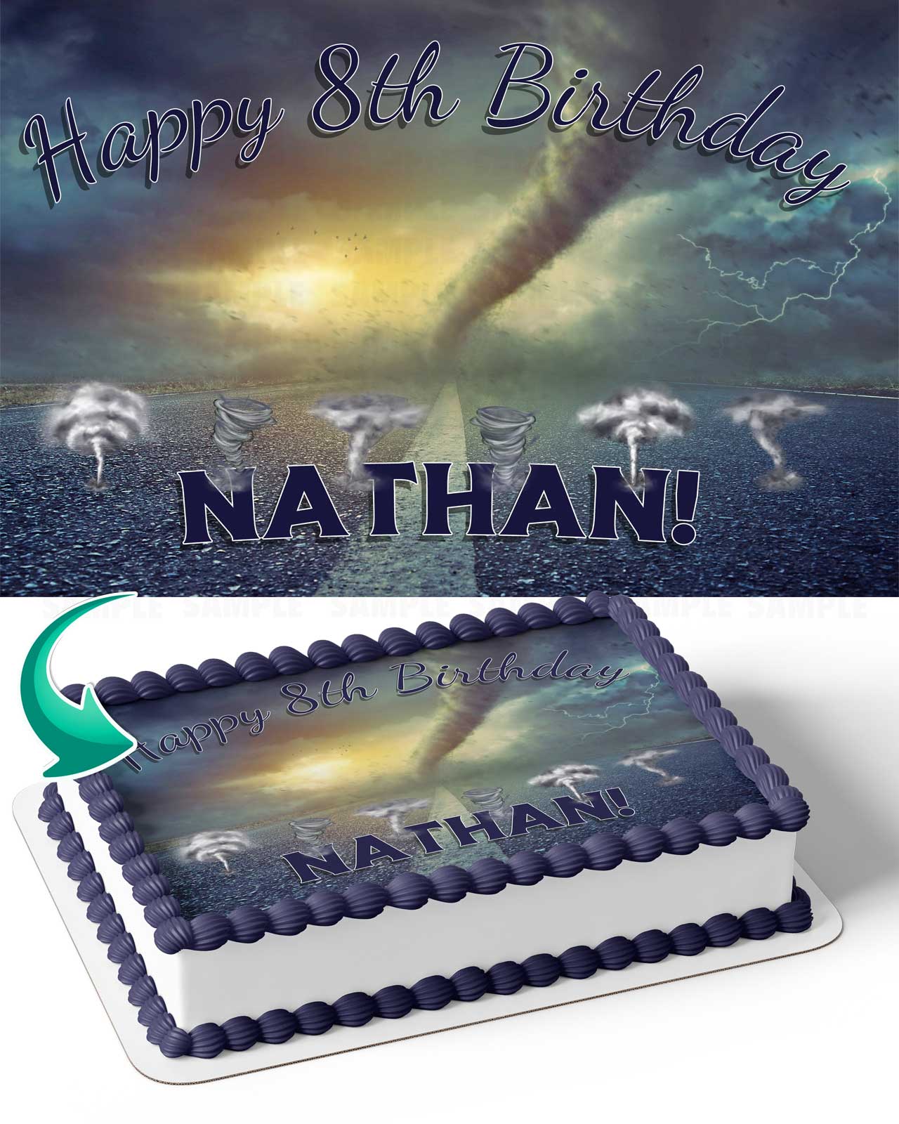 Twister Tornado Edible Cake Topper