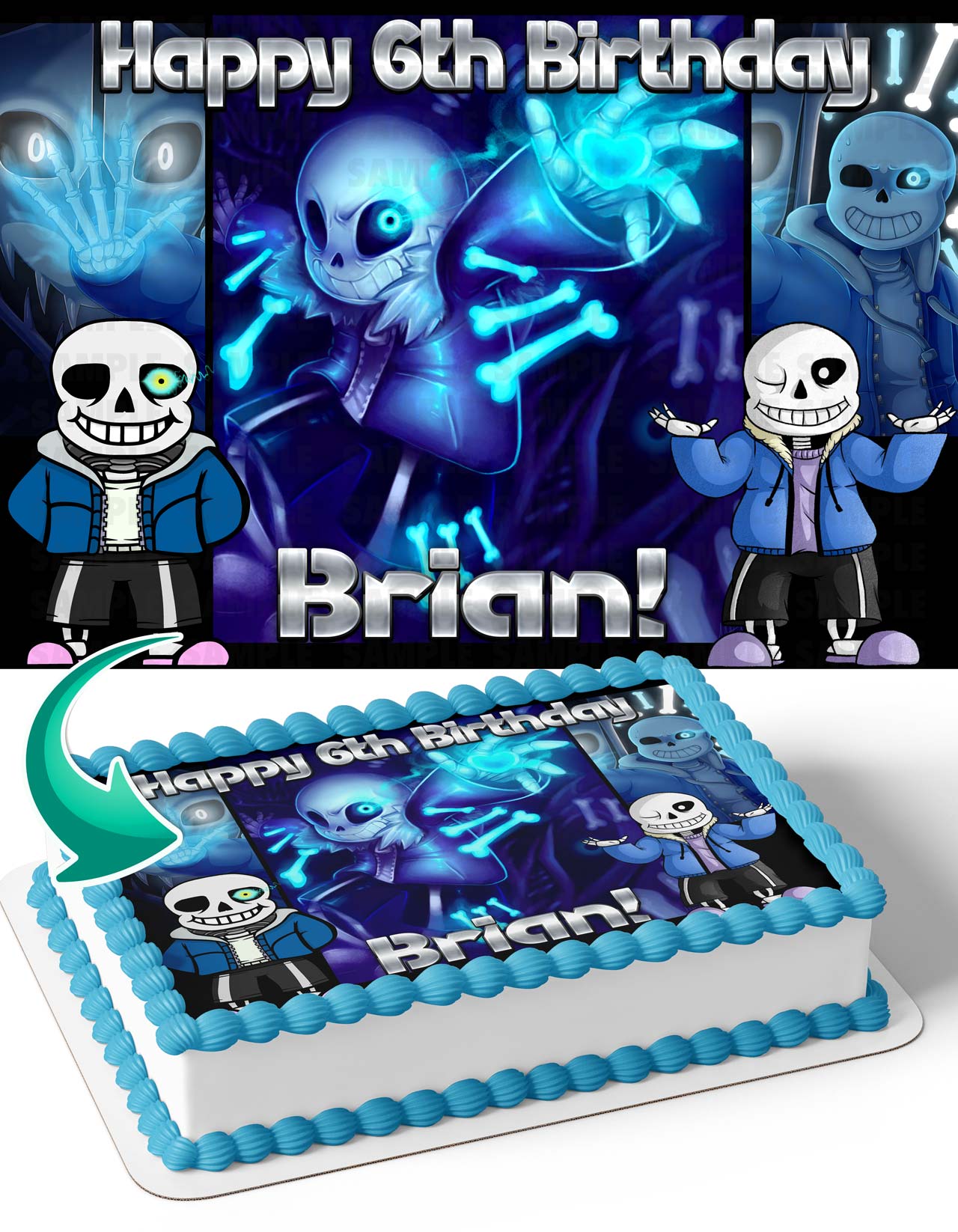 Undertale San Edible Cake Topper