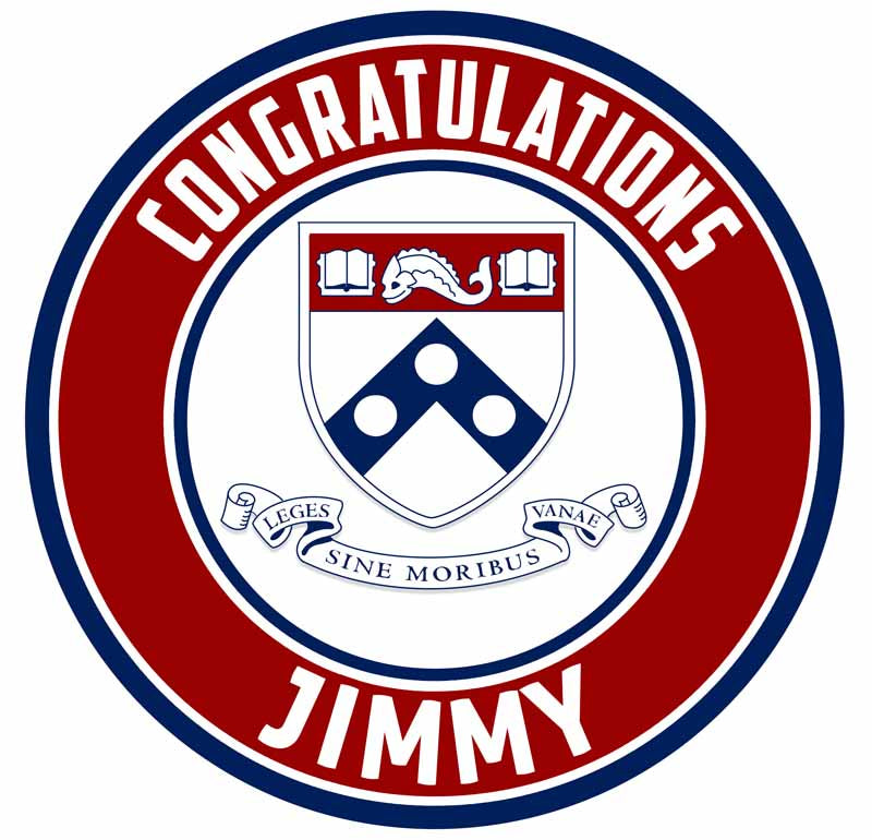 University of Pennsylvania Round – Icing Sheet Birthday - Personalized Edible Cake Topper | Custom Icing Sheet | Birthday Cake Decoration