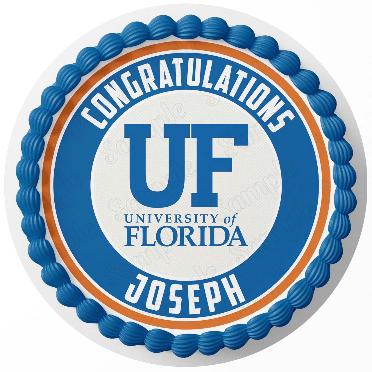University of Florida Round – Icing Sheet Birthday - Personalized Edible Cake Topper | Custom Icing Sheet | Birthday Cake Decoration