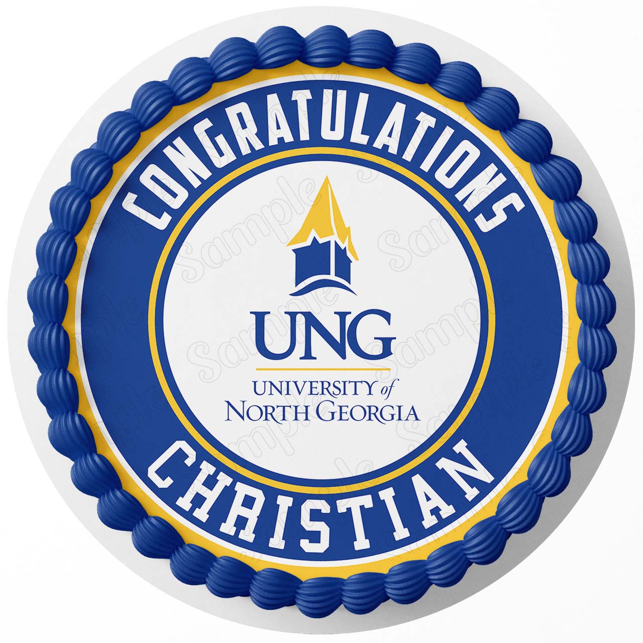 University of North Georgia Round – Icing Sheet Birthday - Personalized Edible Cake Topper | Custom Icing Sheet | Birthday Cake Decoration