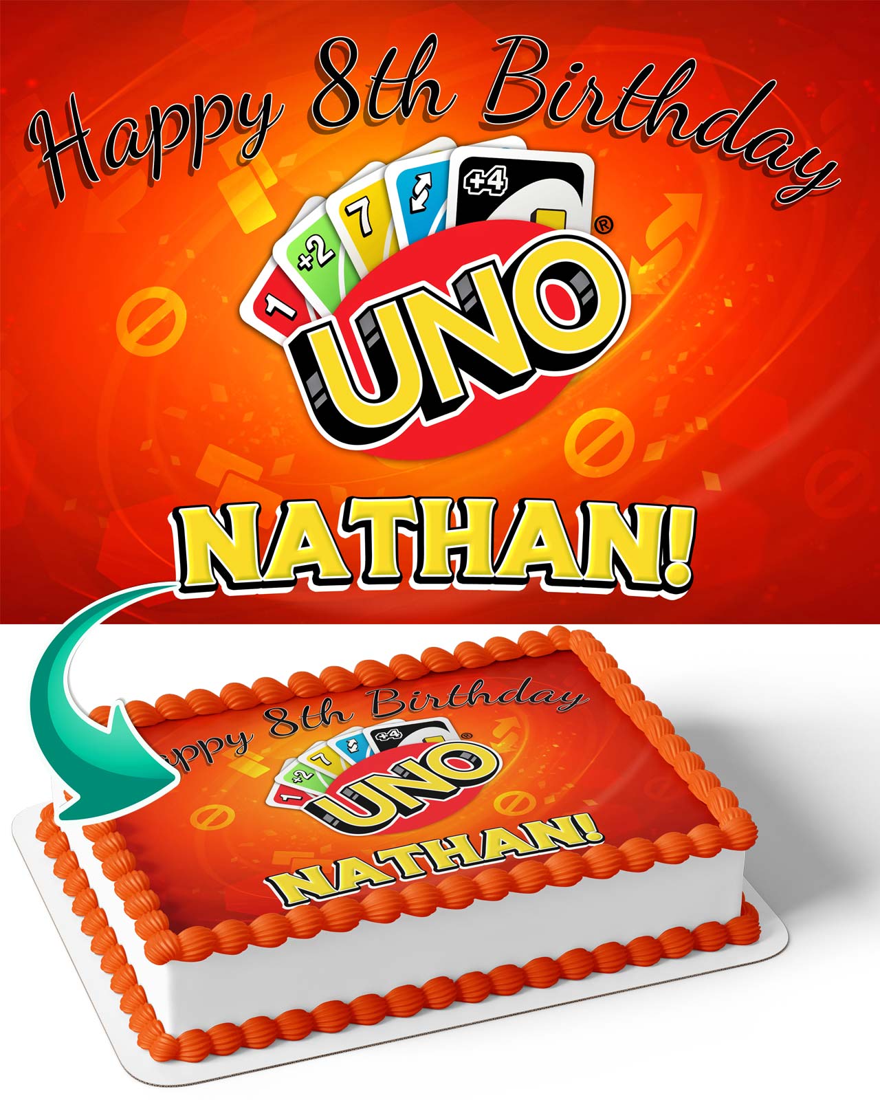 Uno Cards Edible Cake Topper