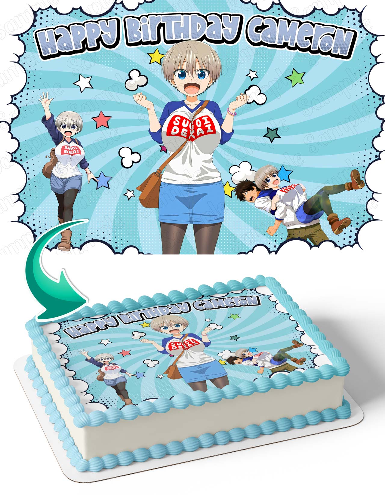 Uzakichan Wants to Hang Out Edible Cake Topper