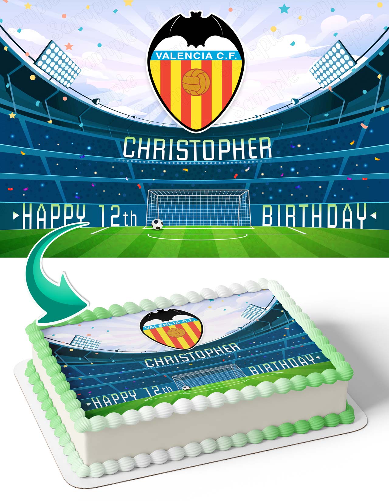 Valencia CF Edible Cake Topper