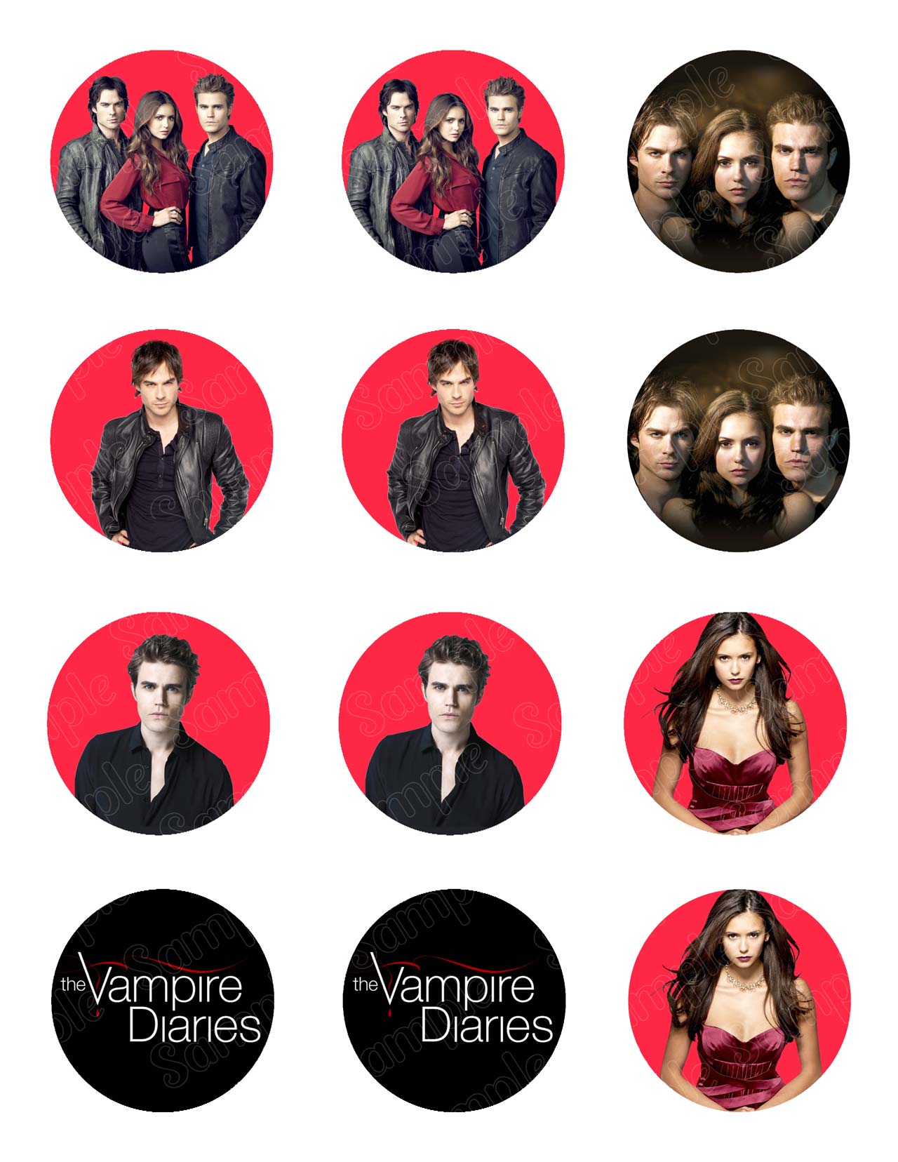 Vampire Diaries Edible Cupcake Toppers – Round Icing Sheet Birthd - Edible Cake Topper | Icing Sheet | Birthday Cake Decoration