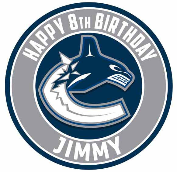 Vancouver Canucks Round – Icing Sheet Birthday - Personalized Edible Cake Topper | Custom Icing Sheet | Birthday Cake Decoration | Photo Cake Image