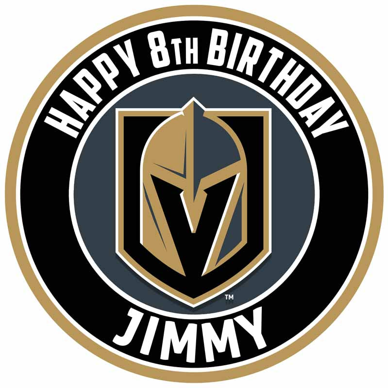 Vegas Golden Knights Round – Icing Sheet Birthday - Personalized Edible Cake Topper | Custom Icing Sheet | Birthday Cake Decoration