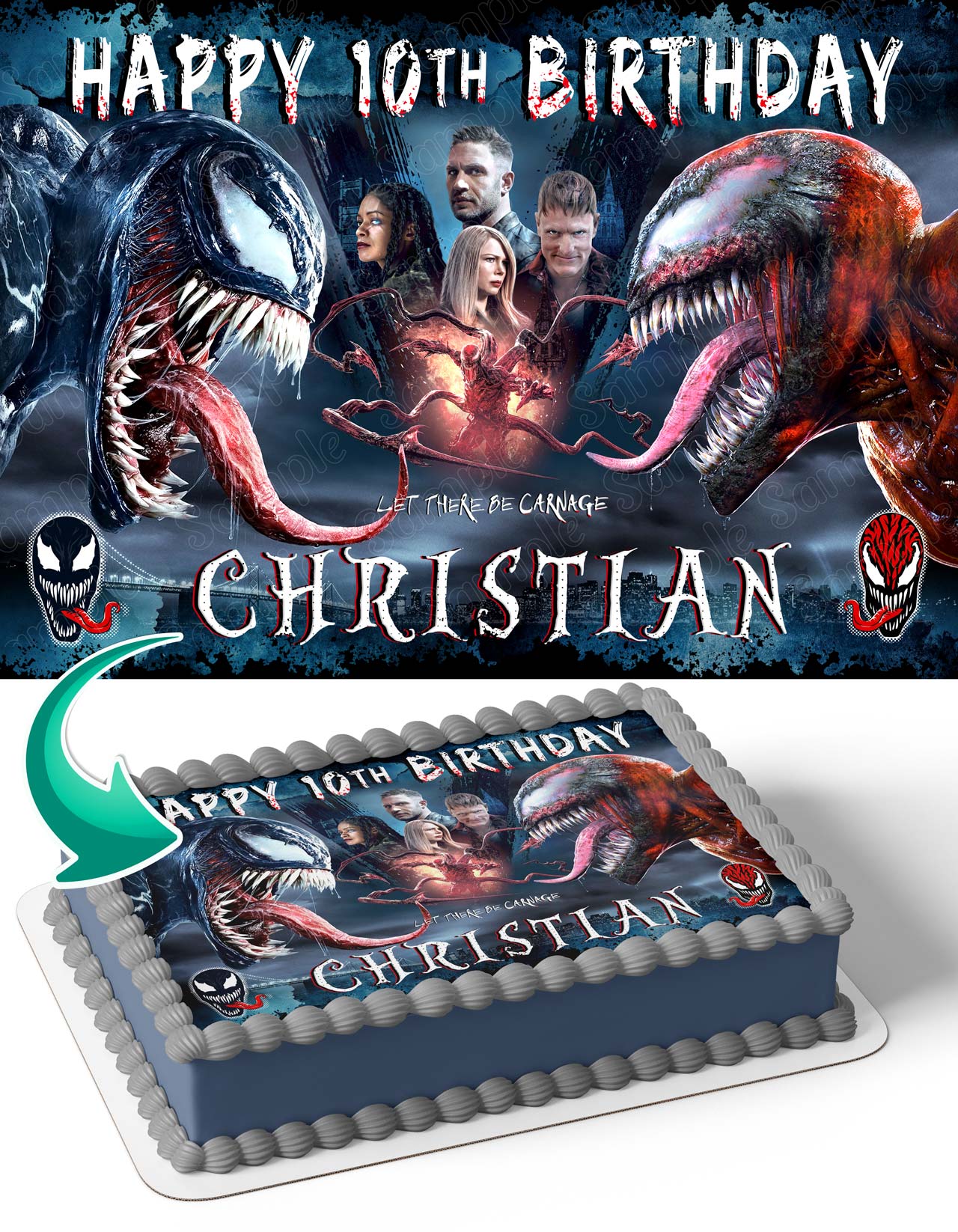 Venom Let There Be Carnage Edible Cake Topper