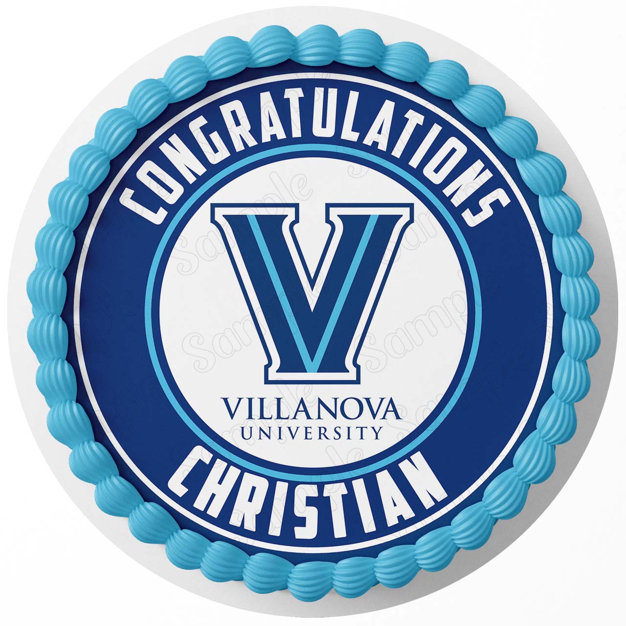 Villanova University Round – Icing Sheet Birthday - Personalized Edible Cake Topper | Custom Icing Sheet | Birthday Cake Decoration