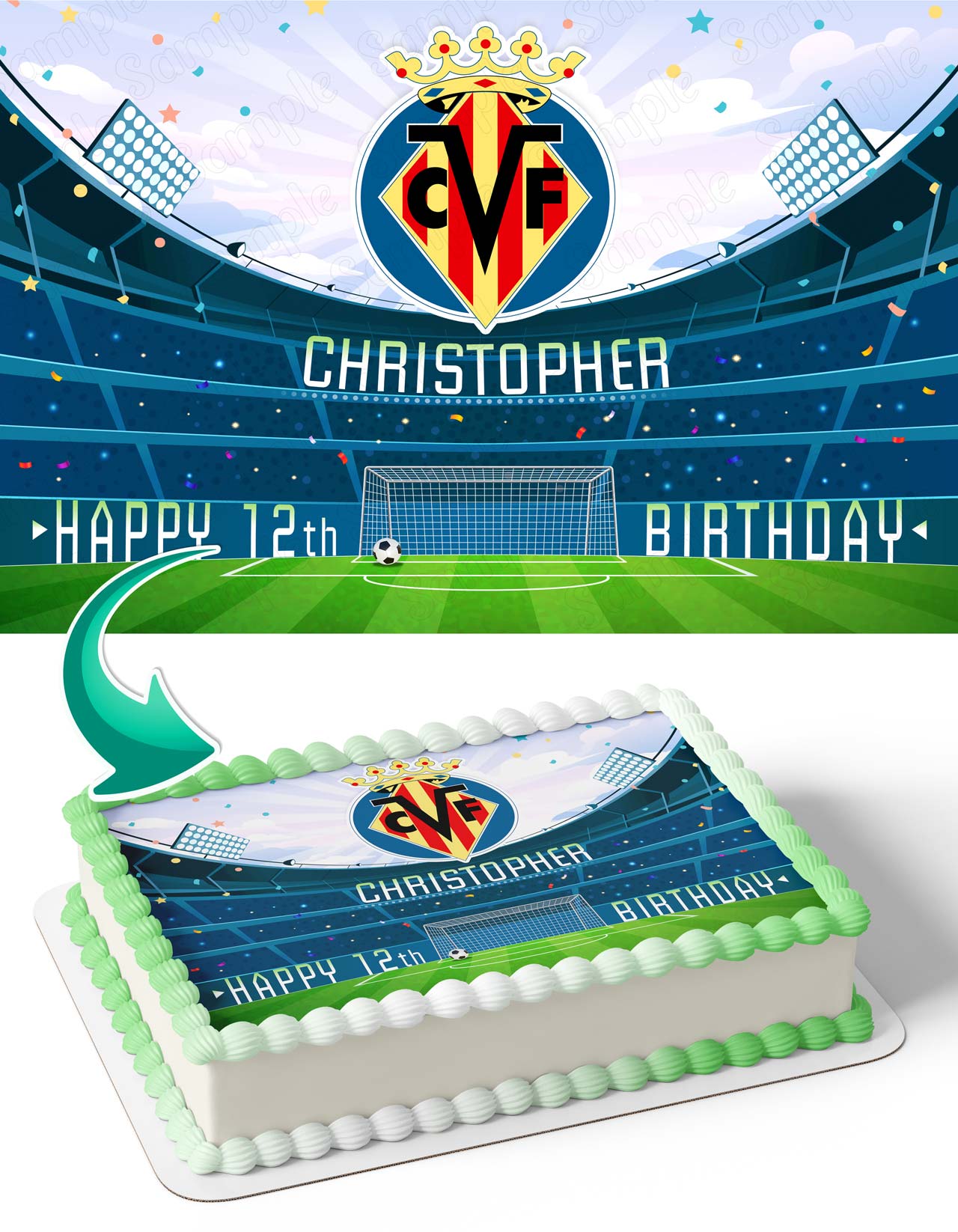 Villarreal CF Edible Cake Topper