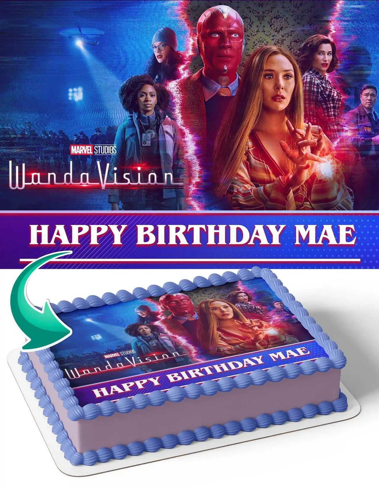 Wandavision Edible Cake Topper