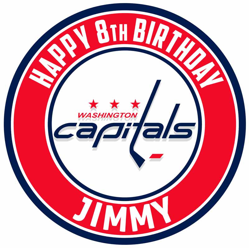 Washington Capitals Round – Icing Sheet Birthday - Personalized Edible Cake Topper | Custom Icing Sheet | Birthday Cake Decoration
