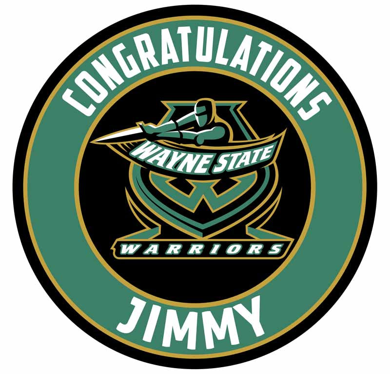 Wayne State Warriors Round – Icing Sheet Birthday - Personalized Edible Cake Topper | Custom Icing Sheet | Birthday Cake Decoration